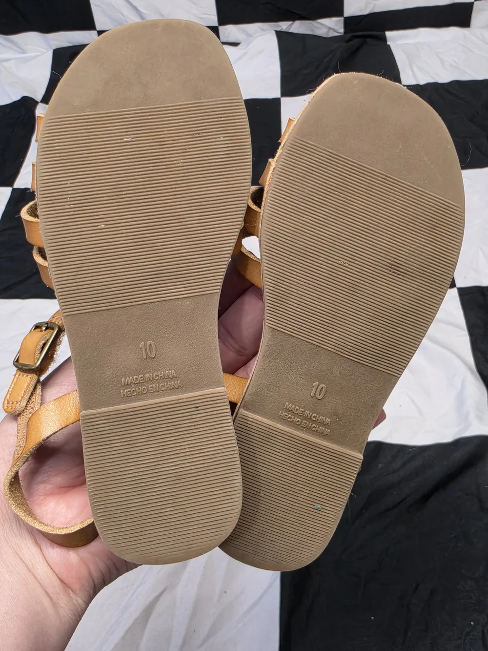 Old Navy Kids Woven Tan Leather-Look Sandals